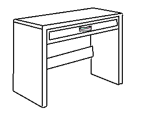 Beachcomber 45" Panel End Study Desk w\/Pencil Drawer